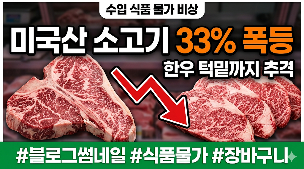 미국산소고기폭등, 수입소고기가격, 한우미국산비교, 척아이롤가격, 축산물물가비상, 고환율소고기, 국제유가상승영향, 수입식품물가, 밥상물가비상, 한우안심가격, 축산물품질평가원, 수입고등어가격, 망고파인애플가격, 수입물가상승원인, 미국소고기공급부족, 물류비상승, 중동전쟁물가, 재테크소비전략, 마트소고기할인, 2026년물가전망