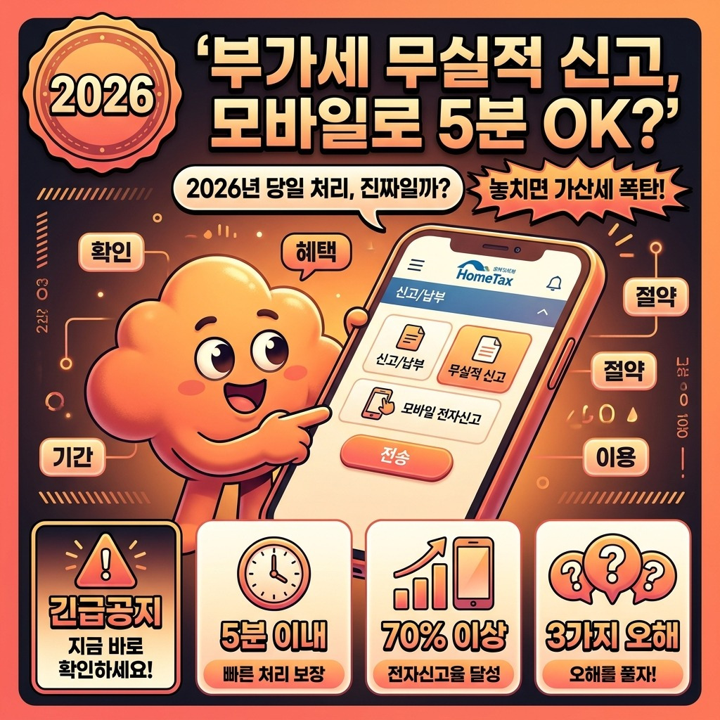 부가세 매출 무실적 신고, 2026년 모바일 당일 처리의 3가지 오해