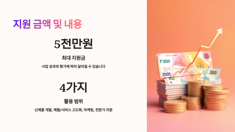 지원 금액 및 내용