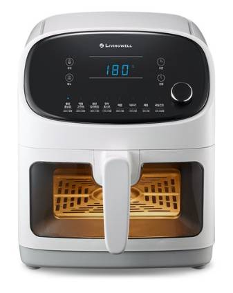 리빙웰 투명 에어프라이어 디지털 YD-55K07B&#44; 화이트