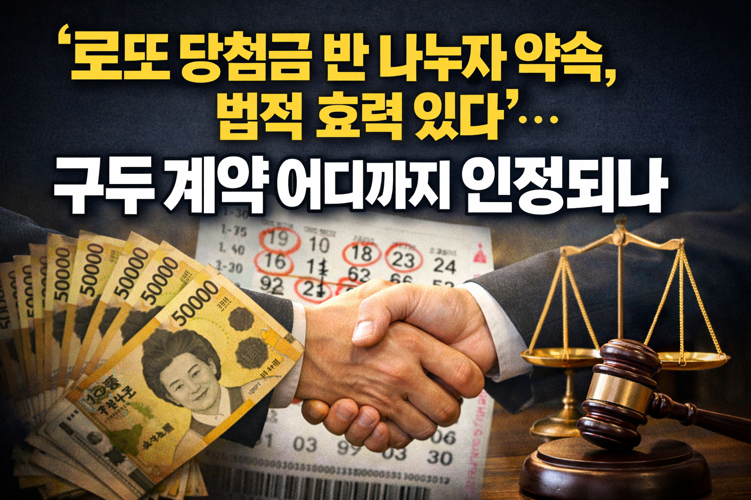 신유진 변호사 “로또 당첨금 반 나누자 약속, 법적 효력 있다”… 구두 계약 어디까지 인정되나