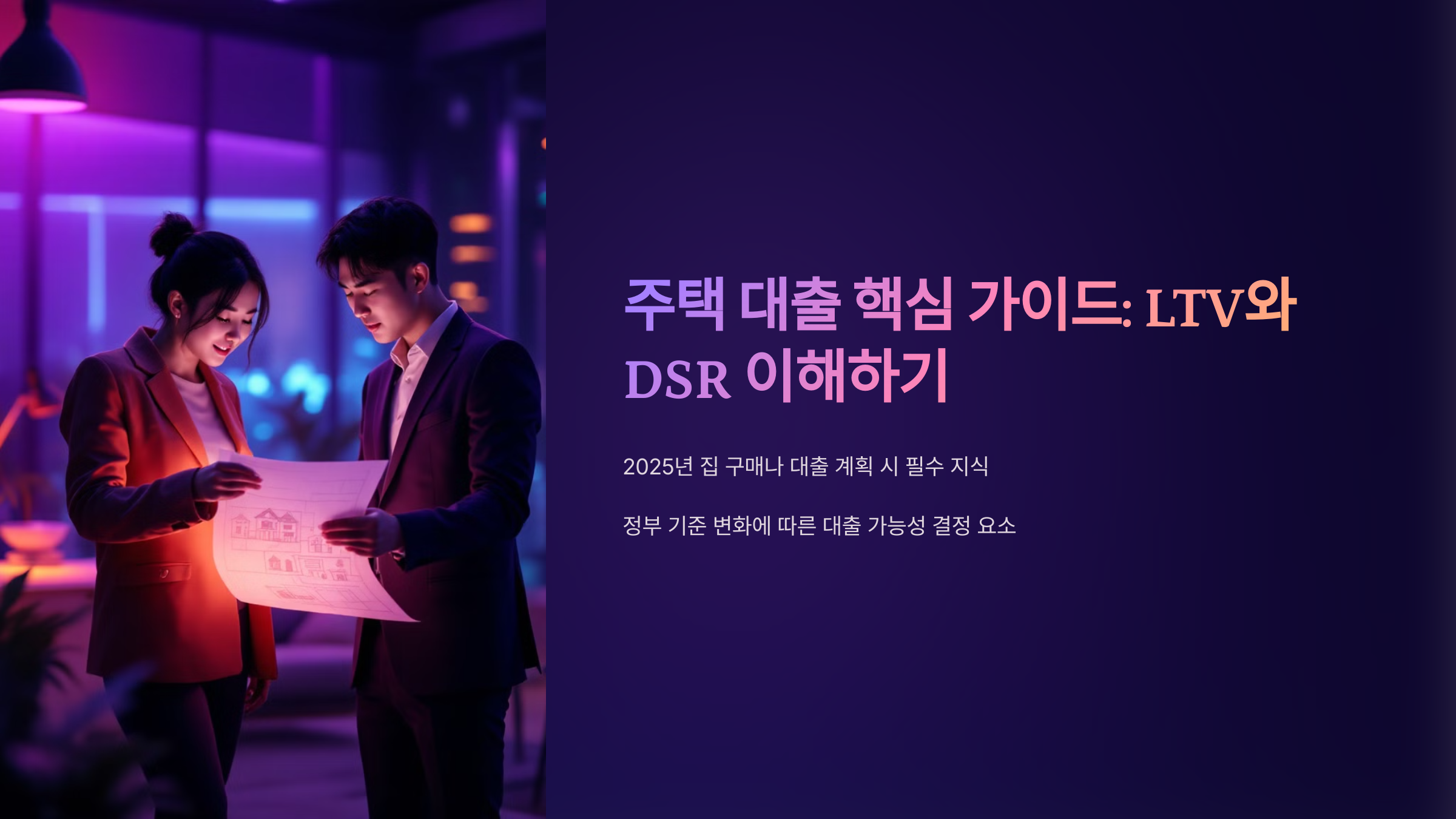 주택 대출 핵심 가이드 LTV와 DSR이해하기