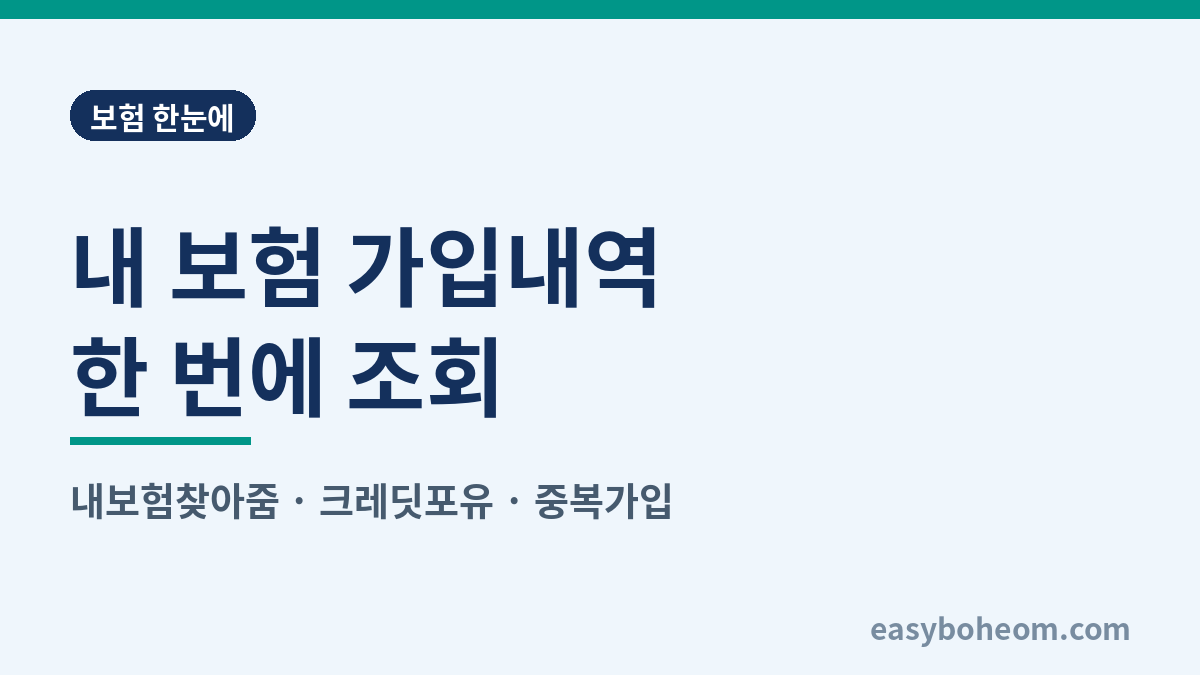 내 보험 가입내역 한 번에 조회하는 방법 대표 이미지