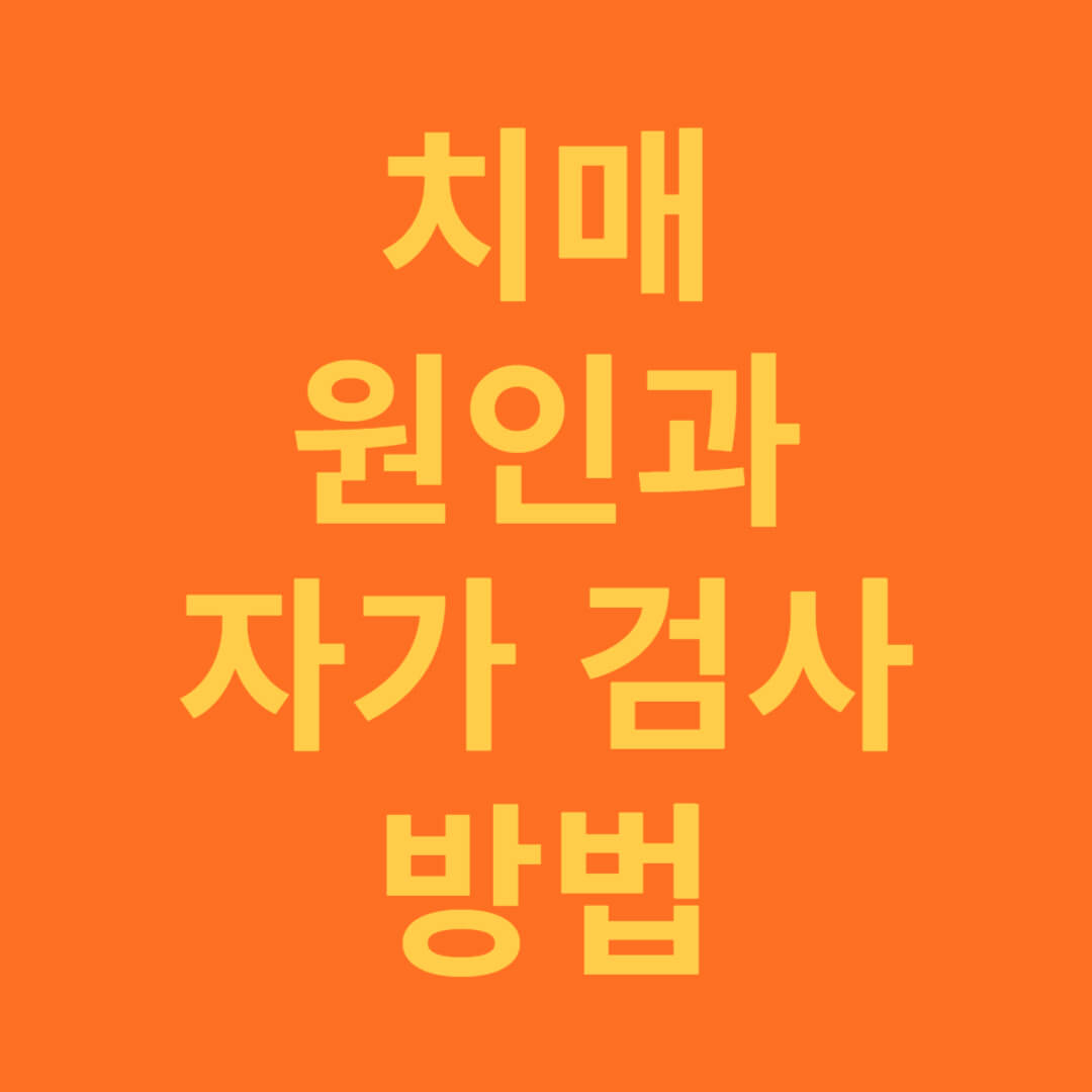 치매의 원인과 자가 검사 방법