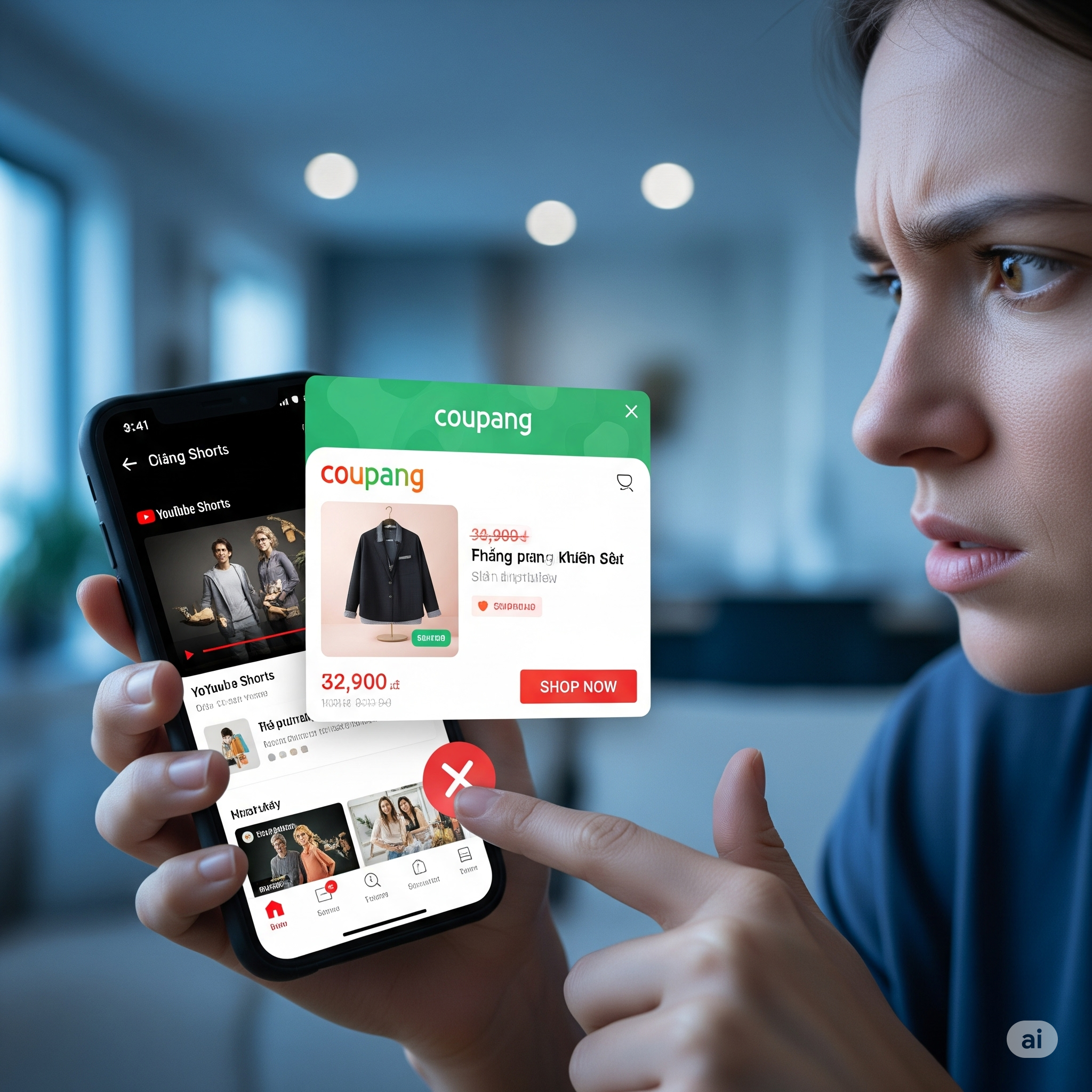 유튜브 숏츠 쿠팡광고 차단방법