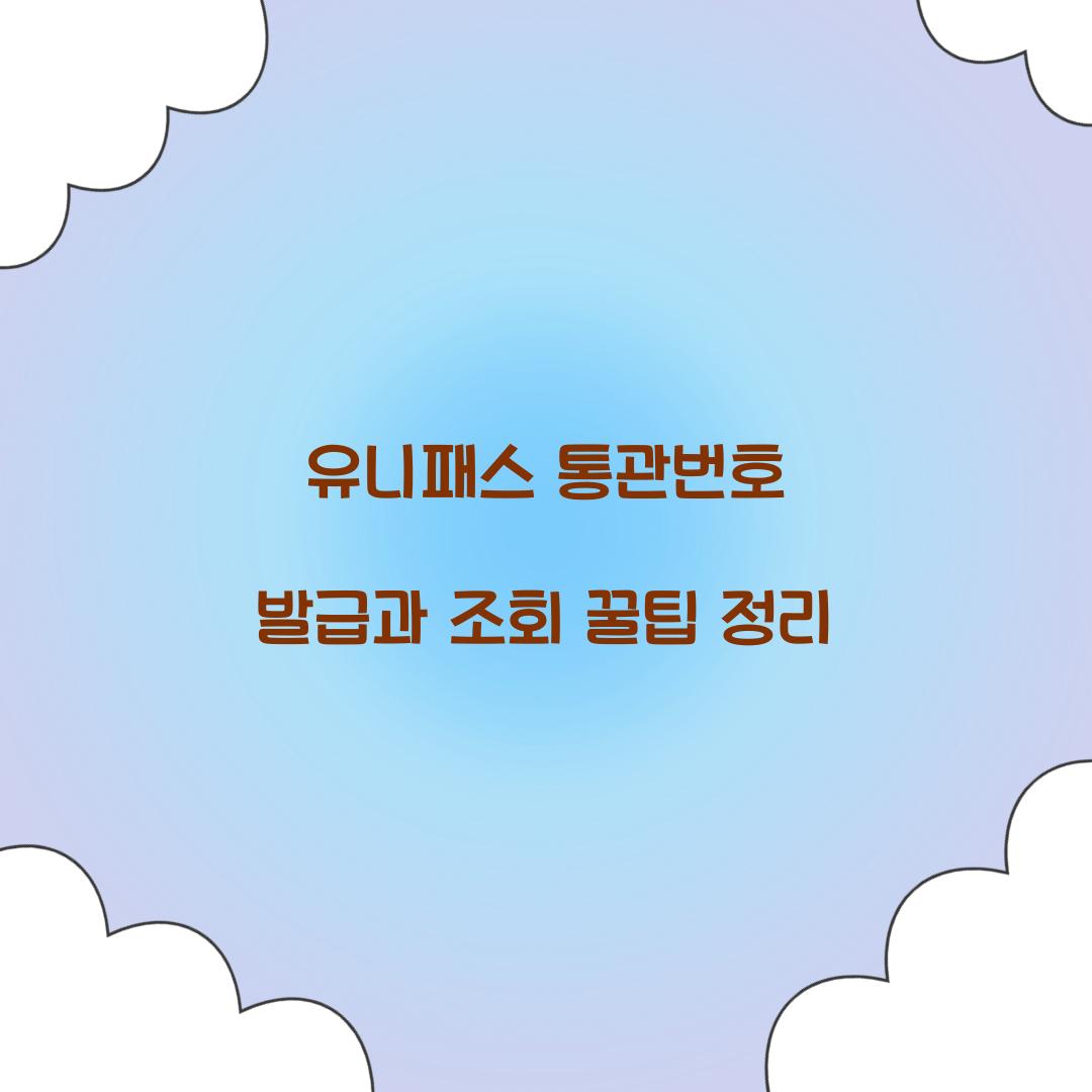 유니패스 통관번호