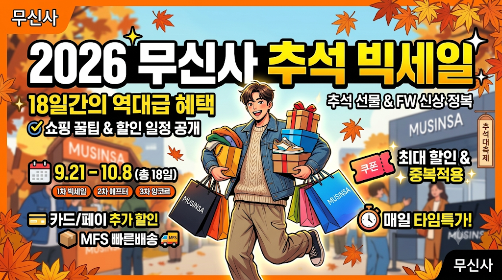 2026 무신사 추석 빅세일 최대할인 쇼핑 꿀팁