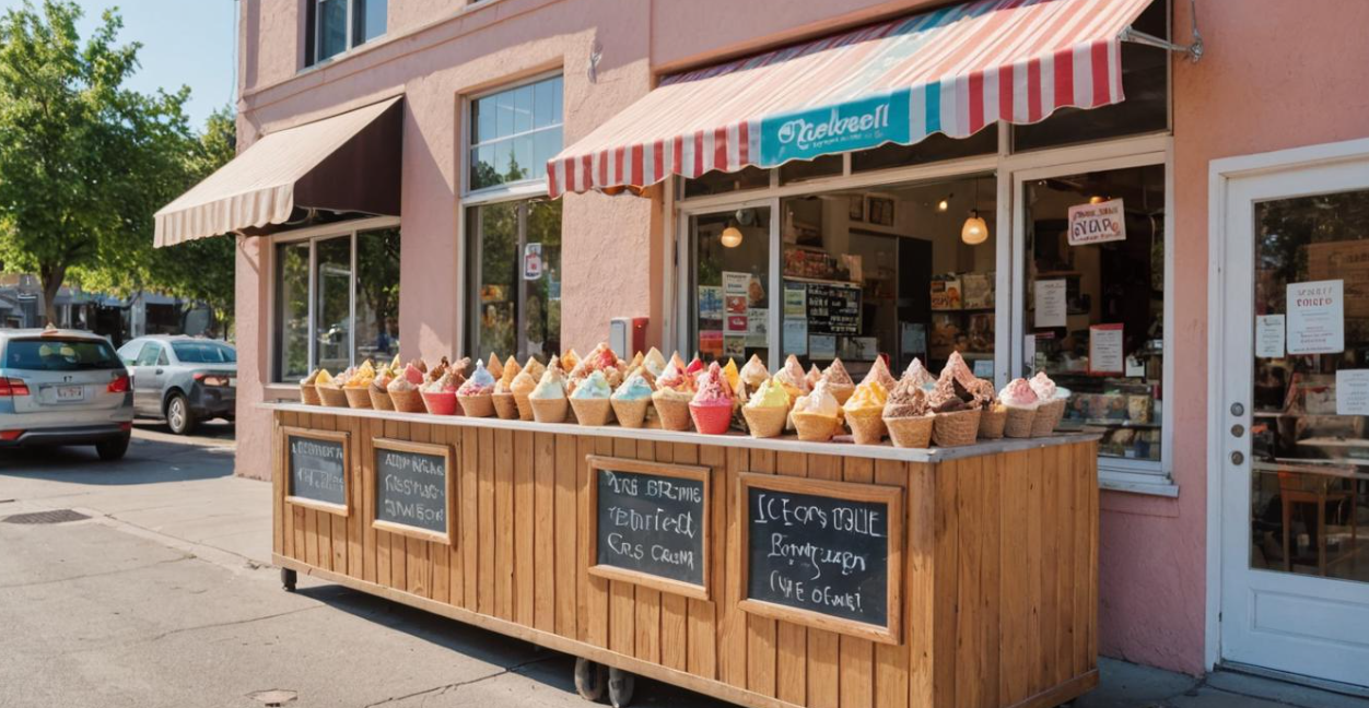 외국의 아이스크림 무인 가게