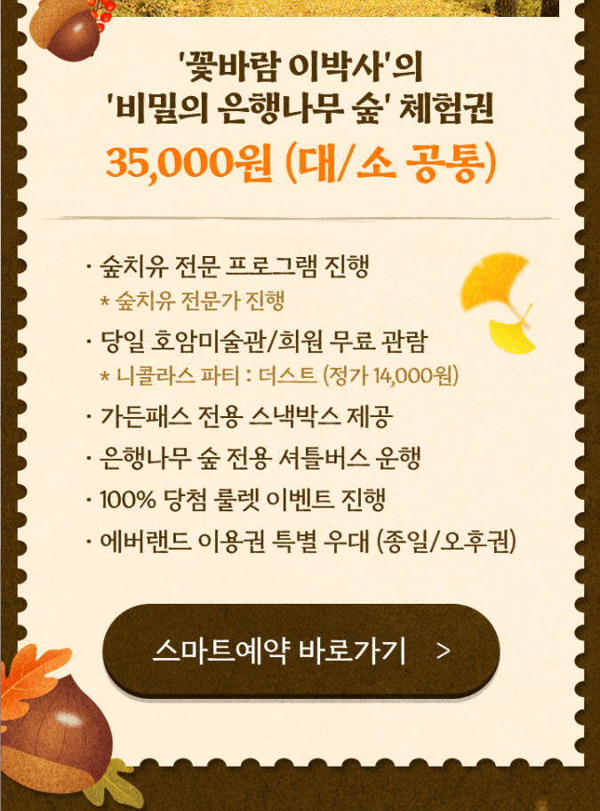 에버랜드 은행나무숲 예약