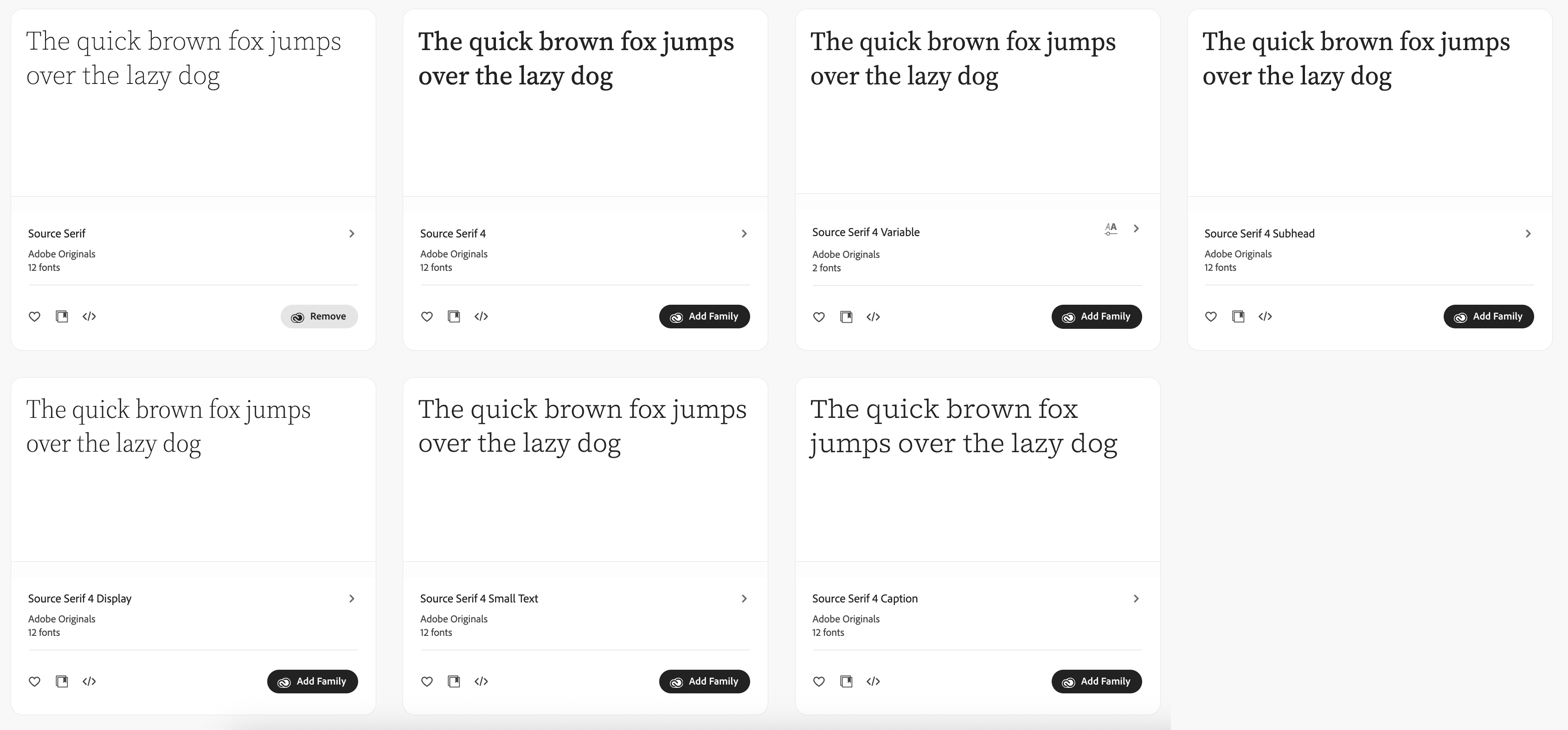 어도비 폰트 source serif 검색 이미지