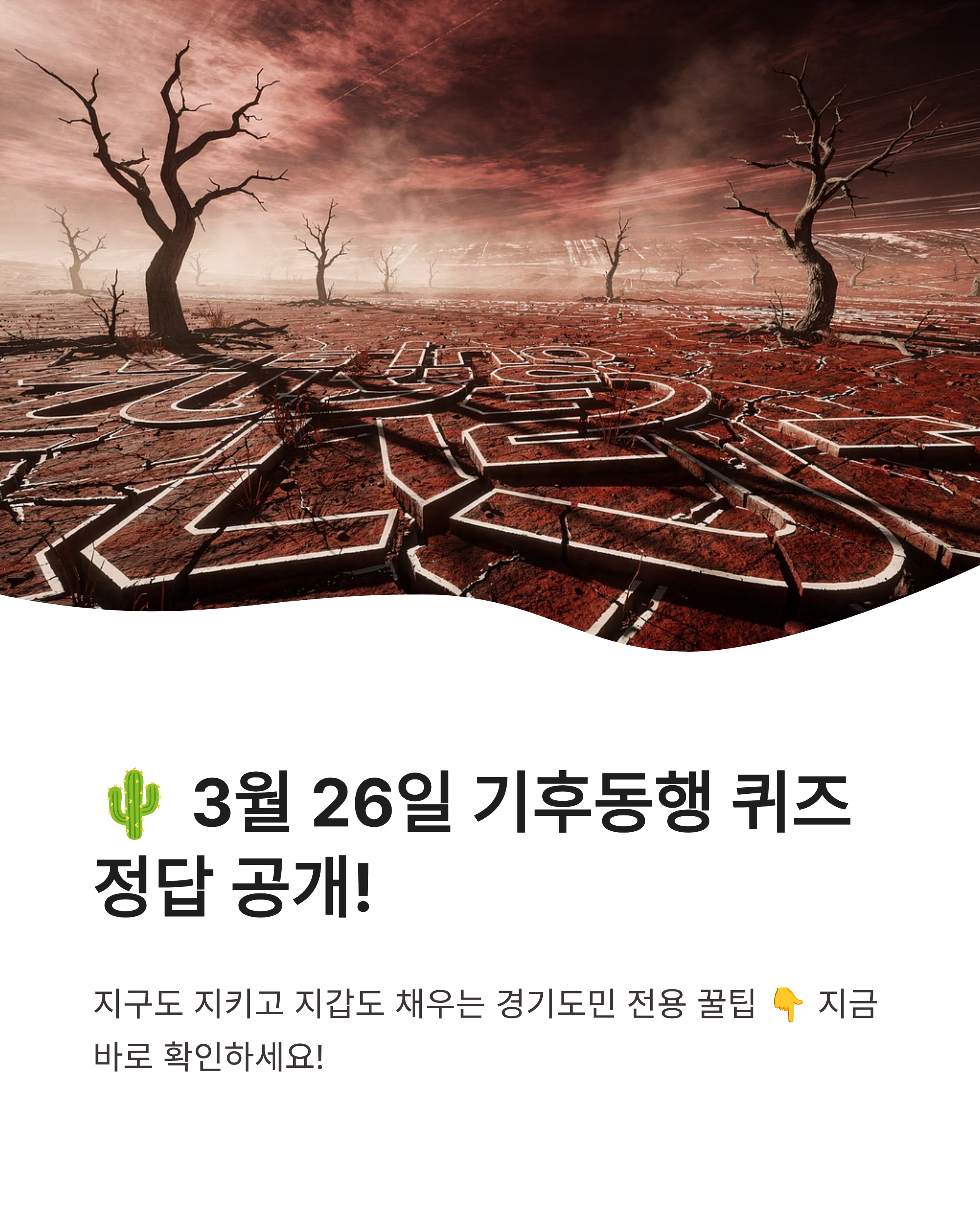 3월 26일 기후동행 퀴즈 정답 기후행동기회소득 리워드 포인트 싹쓸이하는 법!