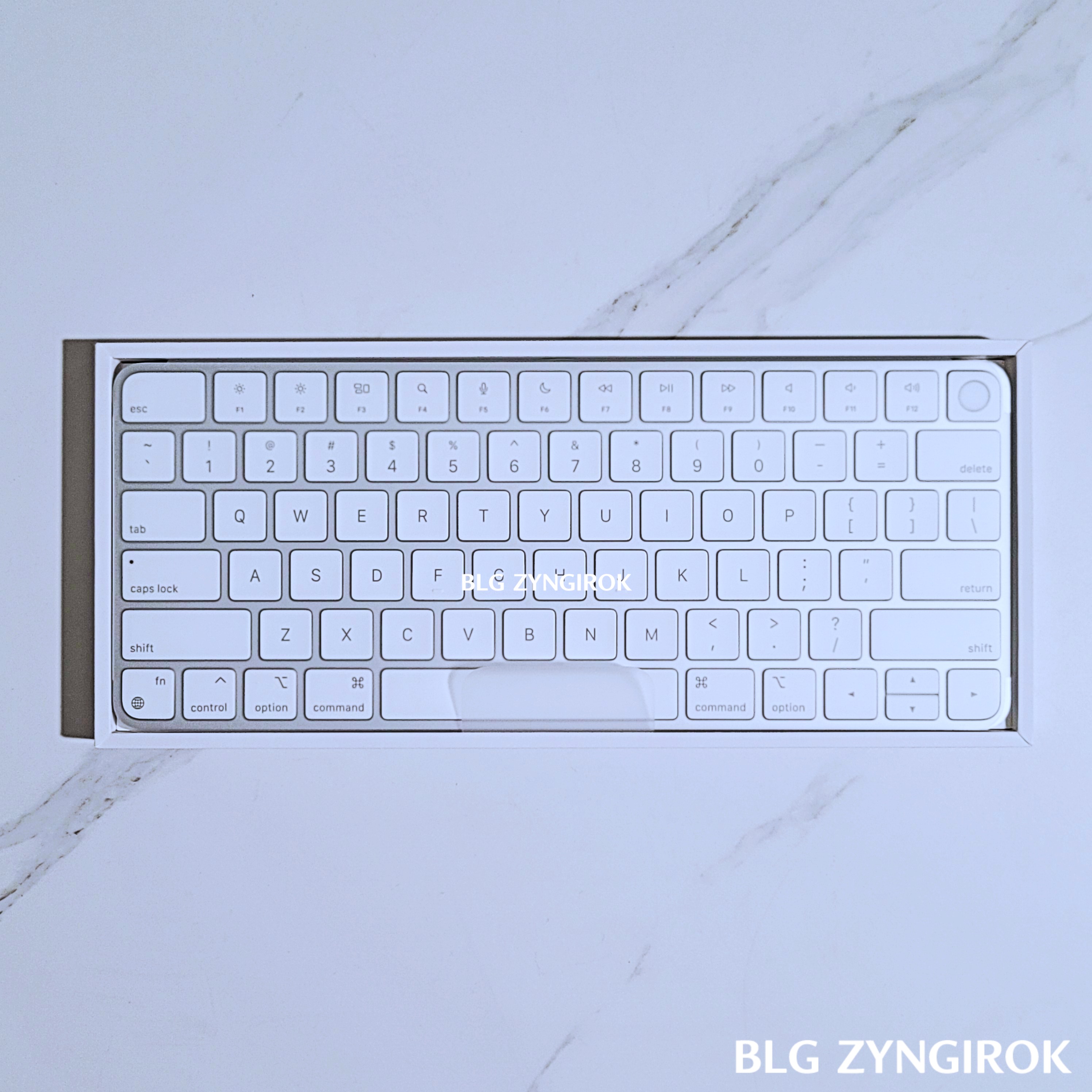 상자에 담겨 있는 매직 키보드의 모습이다.