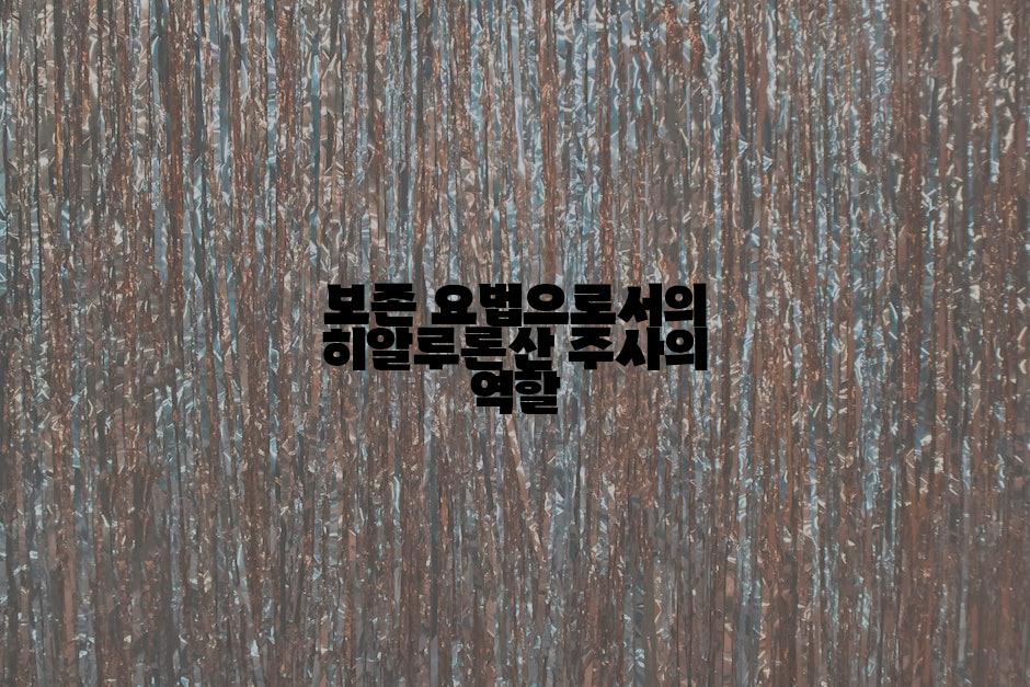 보존 요법으로서의 히알루론산 주사의 역할