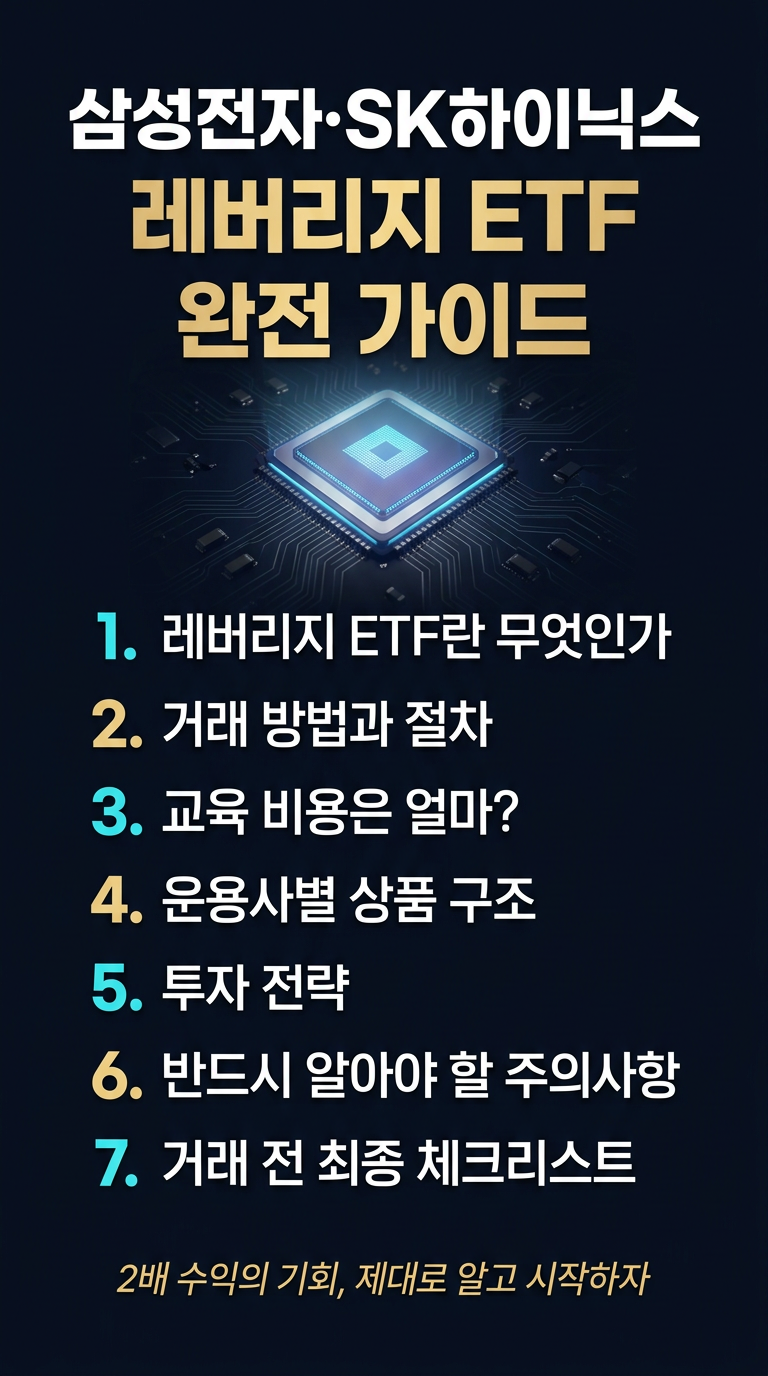 삼성전자, SK하이닉스 레버리지란? 종류, 거래 방법, 절차, 교육비 얼마, 운용 보수, 투자 전략, 주의 사항 총정리