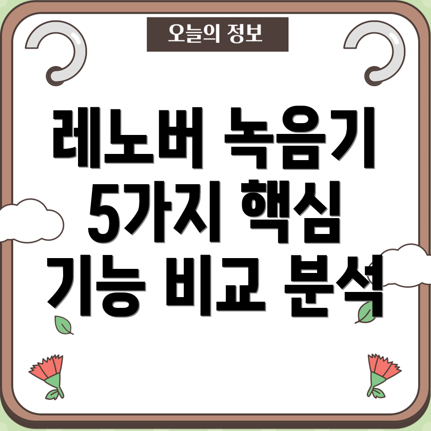 레노버녹음기당신의선택을돕는5가지핵심기능비교분석