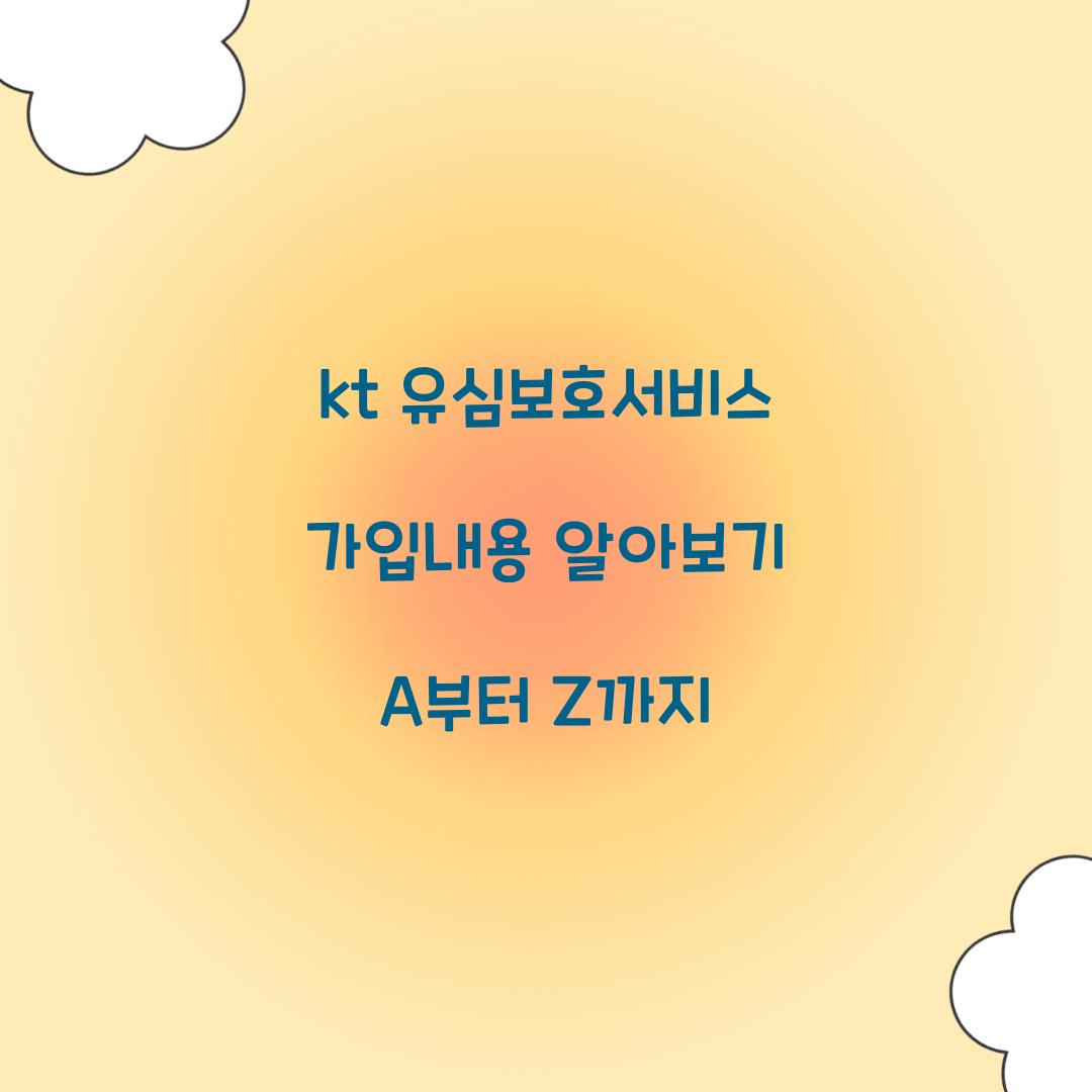 kt 유심보호서비스 가입내용