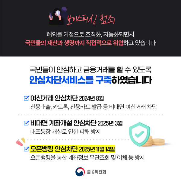 오픈뱅킹도 이제 차단 가능! 보이스피싱 걱정 끝 - 내 계좌를 내가 지킨다
