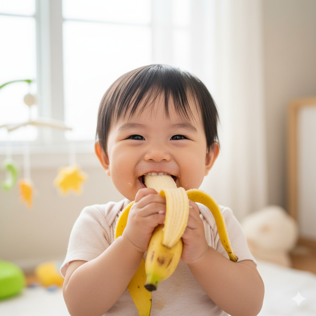 바나나 먹는 아기