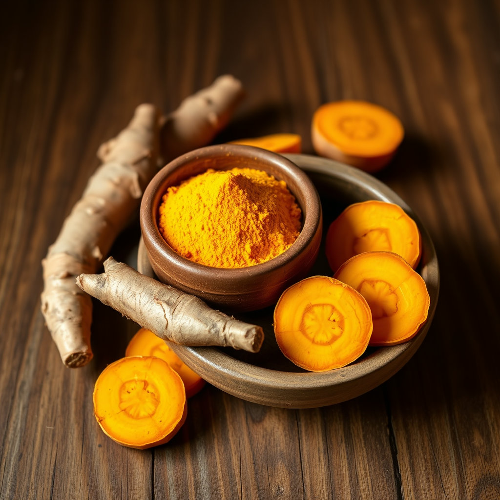 강황은 커큐민이라는 강력한 항염증 성분을 포함하고 있어 통풍으로 인한 염증 완화에 도움이 될 수 있습니다.