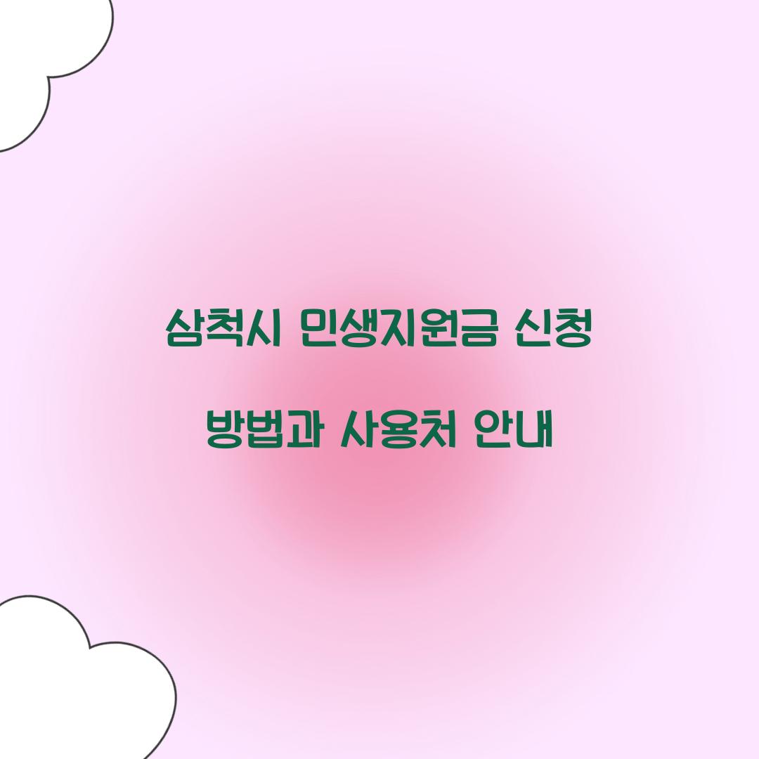 삼척시 민생지원금 신청