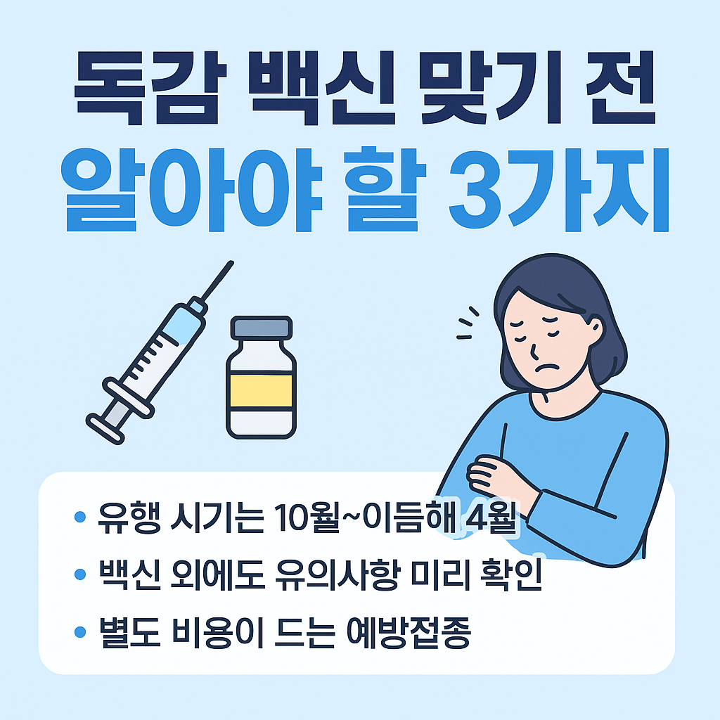 "독감 백신 맞기 전 꼭 알아야 할 3가지 - 효과, 부작용, 접종 총정리"