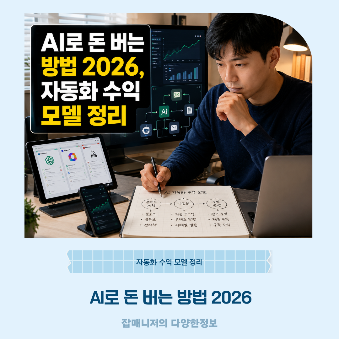 AI로 돈 버는 방법 2026, 자동화 수익 모델 정리