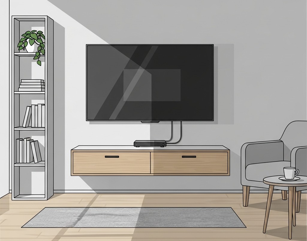 TV 뒤 전선 정리