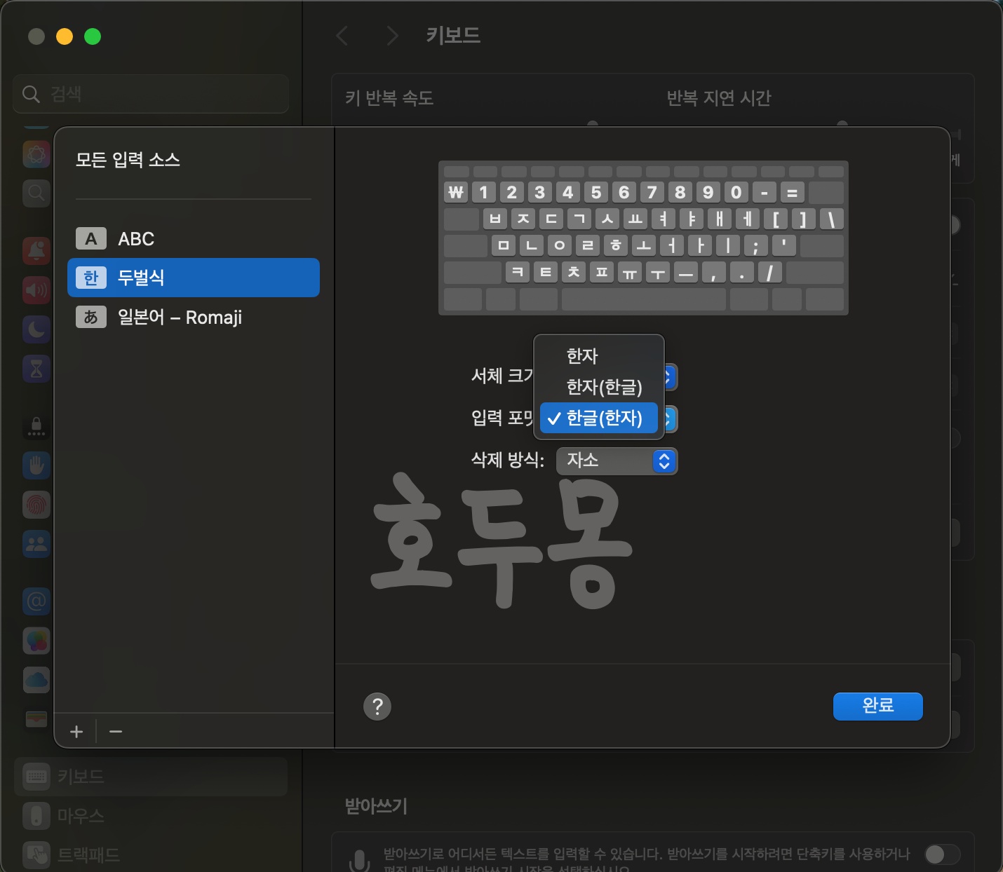 두벌식 설정