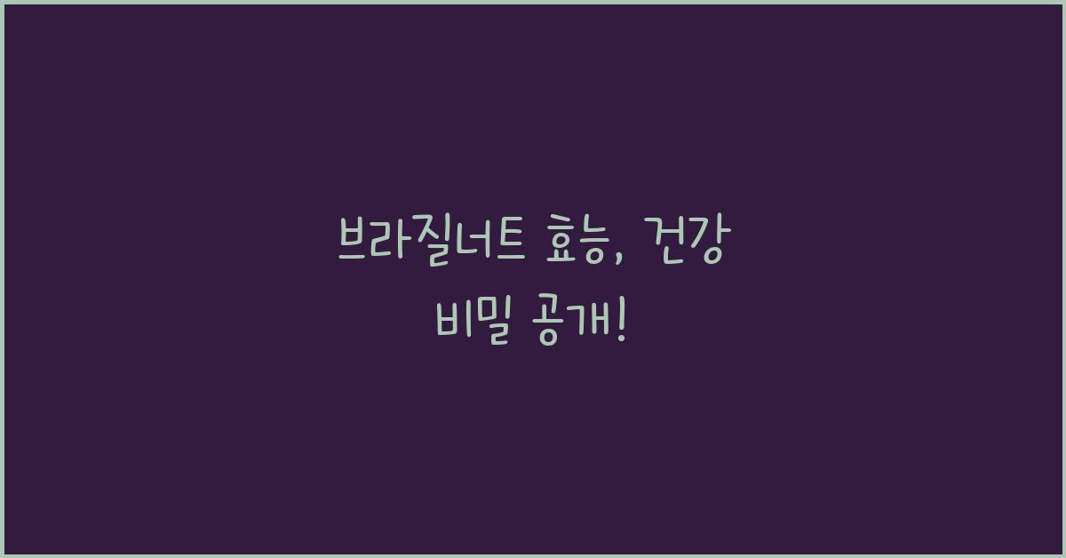 브라질너트 효능 
