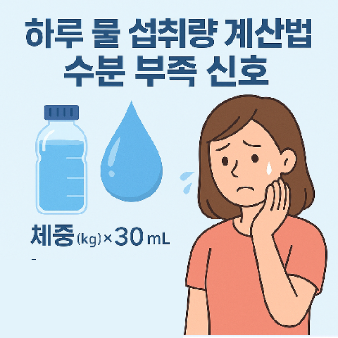 하루 물 섭취량 계산법과 수분 부족 신호