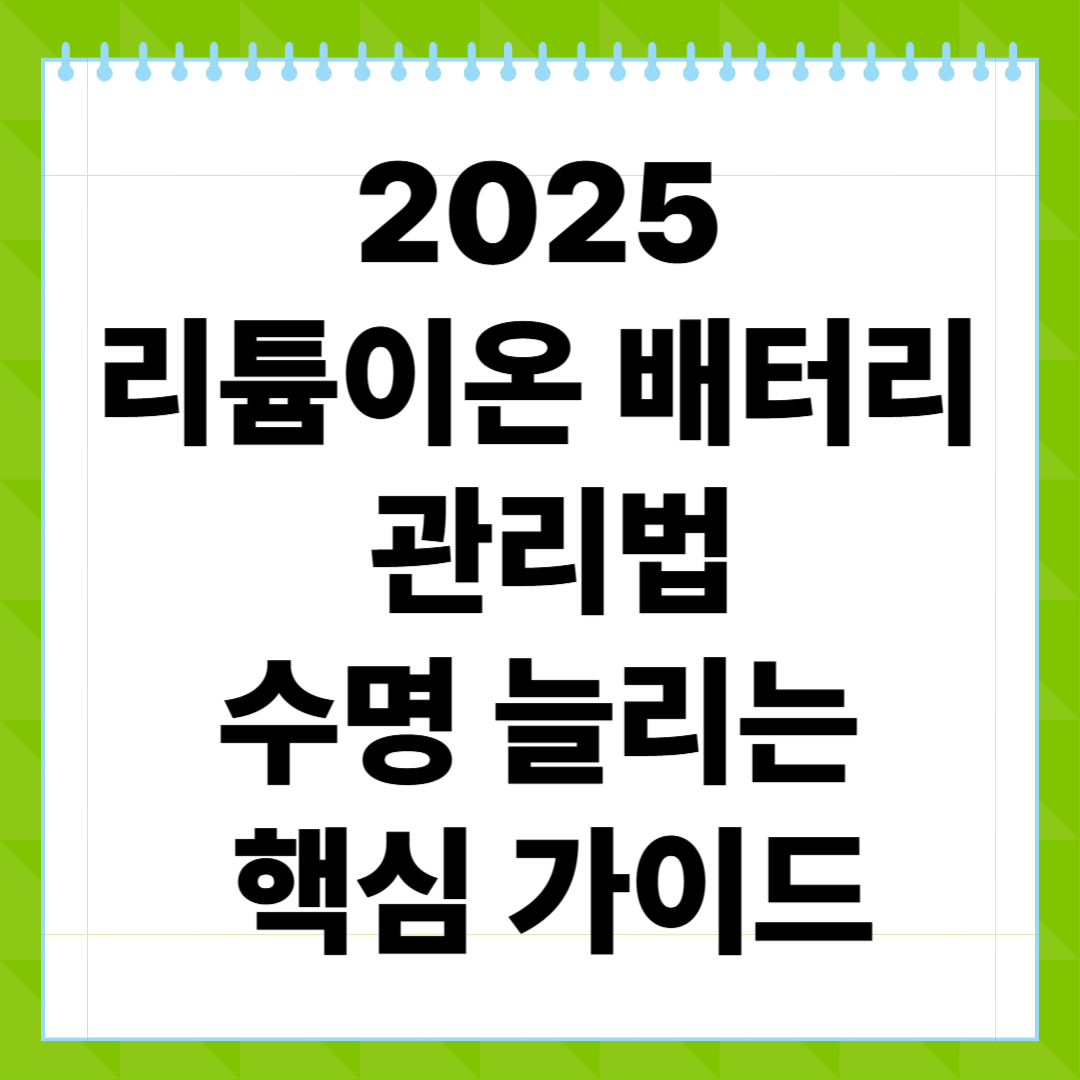 2025 리튬이온 배터리 관리법