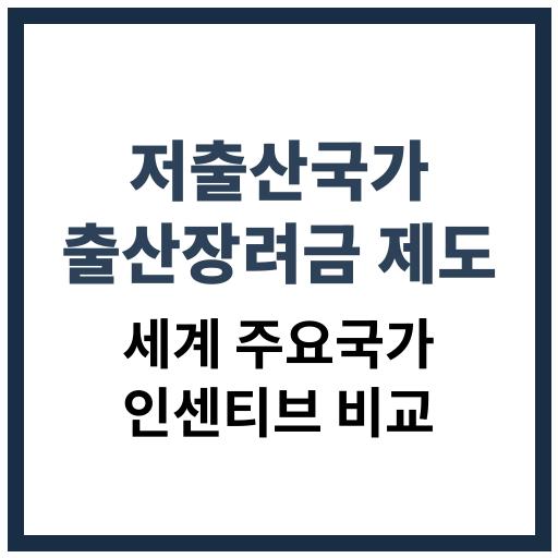 세계 주요 저출산 국가들의 출산 장려금 및 인센티브 제도 비교 설명