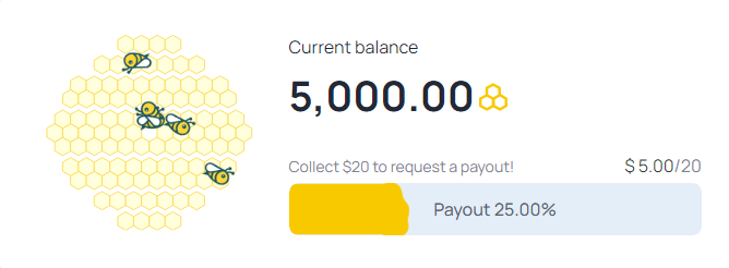 20$를 모으면 출금이 가능합니다.