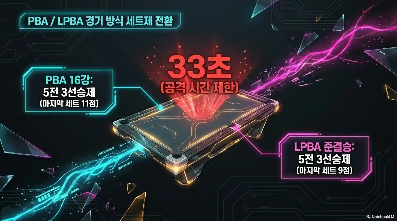 2026 하이원리조트 PBA LPBA 세트제 경기 방식 - PBA 16강 5전 3선승제 LPBA 준결승 5전 3선승제 33초 공격 제한