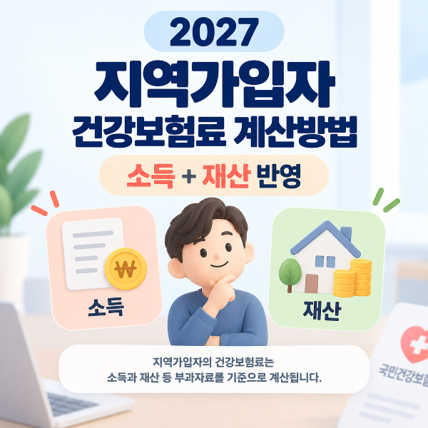 지역가입자 건강보험료 소득 재산 계산 안내