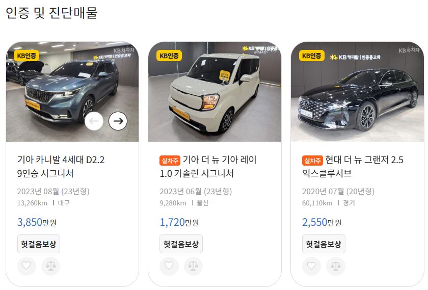 중고차시세표-KB차차차