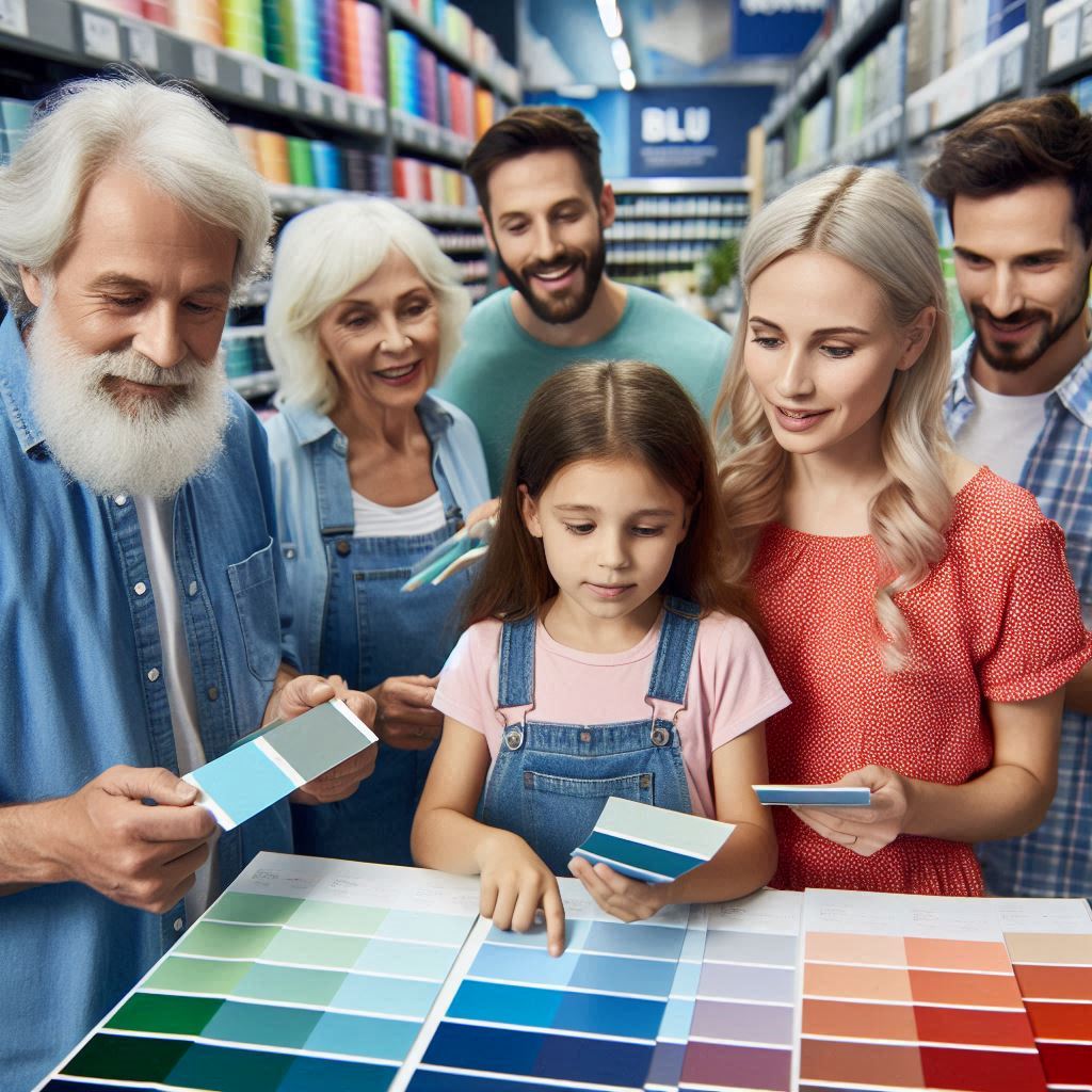 페이스페인팅 색상 고르는 모습