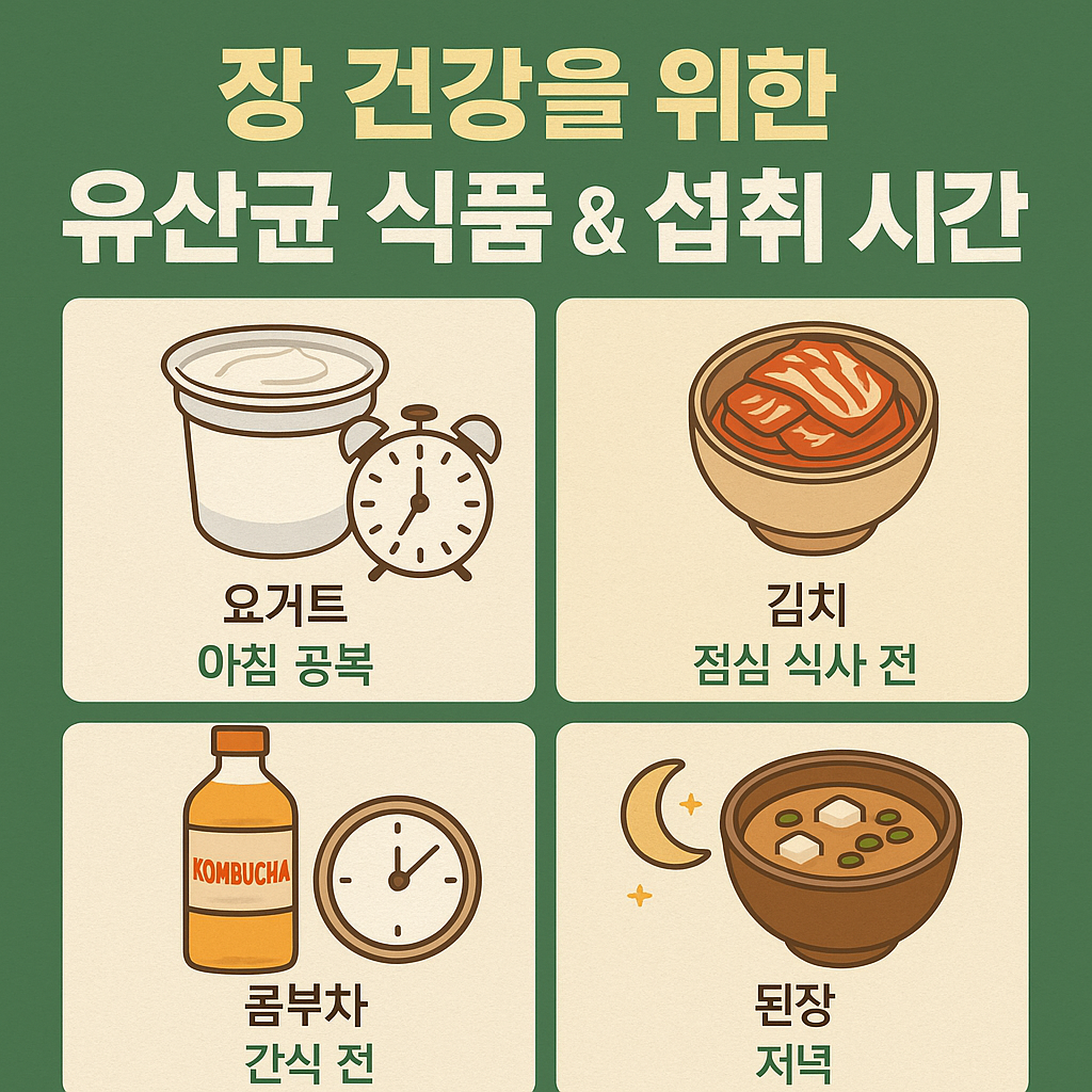 장 건강을 위한 유산균 식품과 먹는 시간대