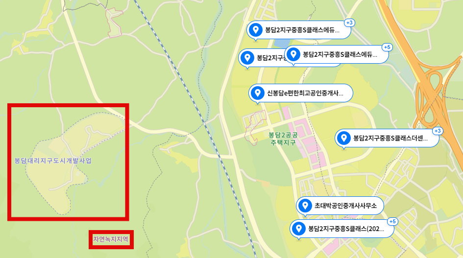 봉담내리지구 주변