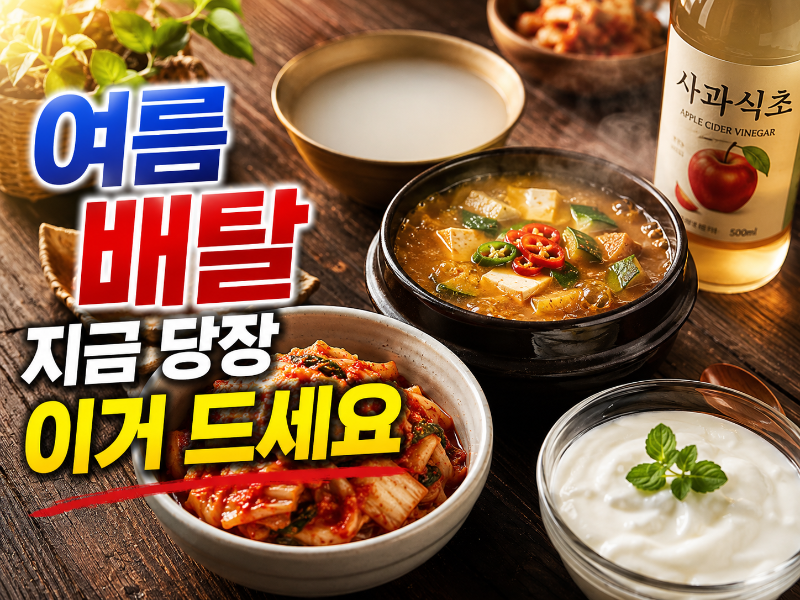 alt="여름철 장 건강에 좋은 김치 된장 요거트 막걸리 발효식품 모음"