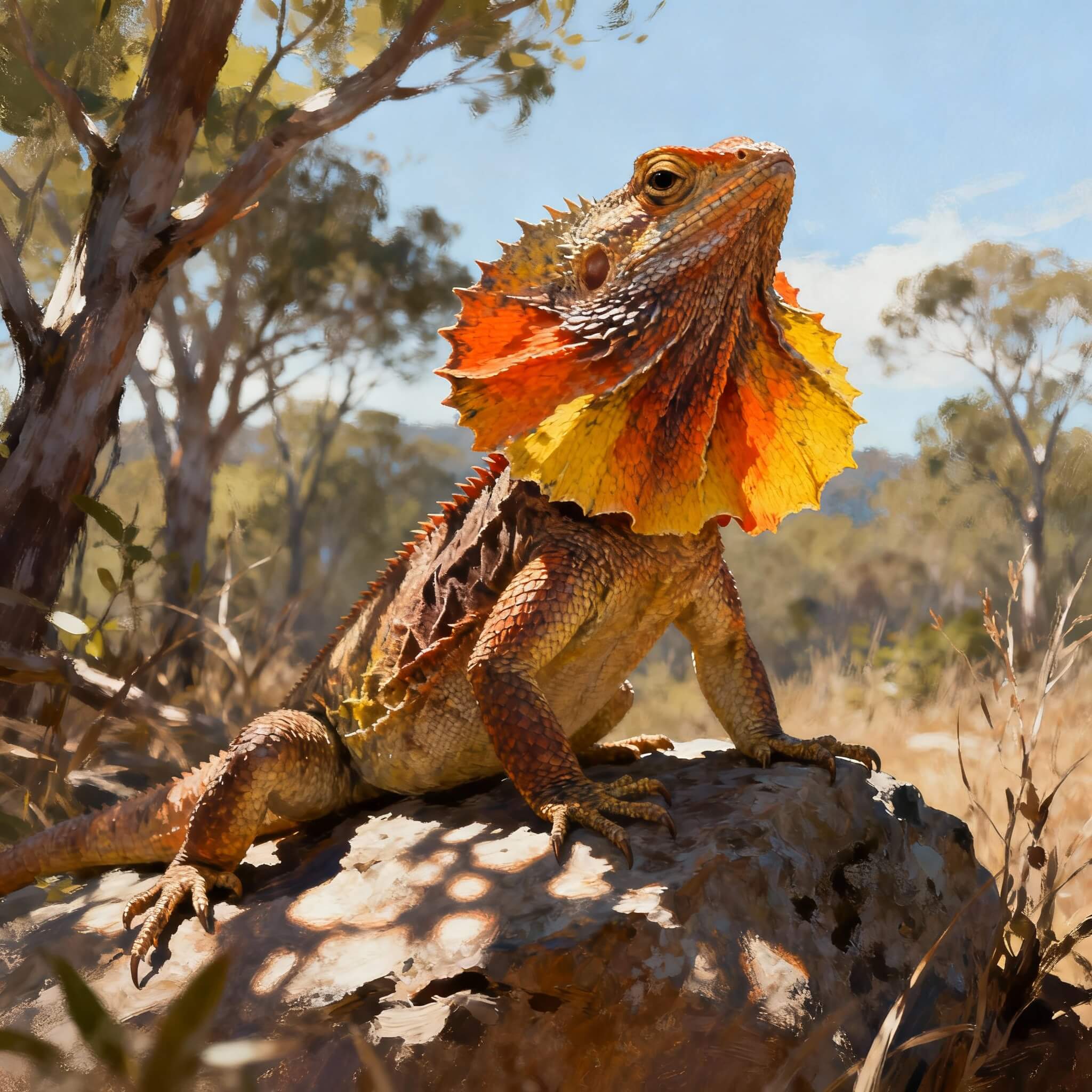 프릴드 드래곤(Frilled Dragon, Chlamydosaurus kingii) 반려동물 관리법 종합 매뉴얼
