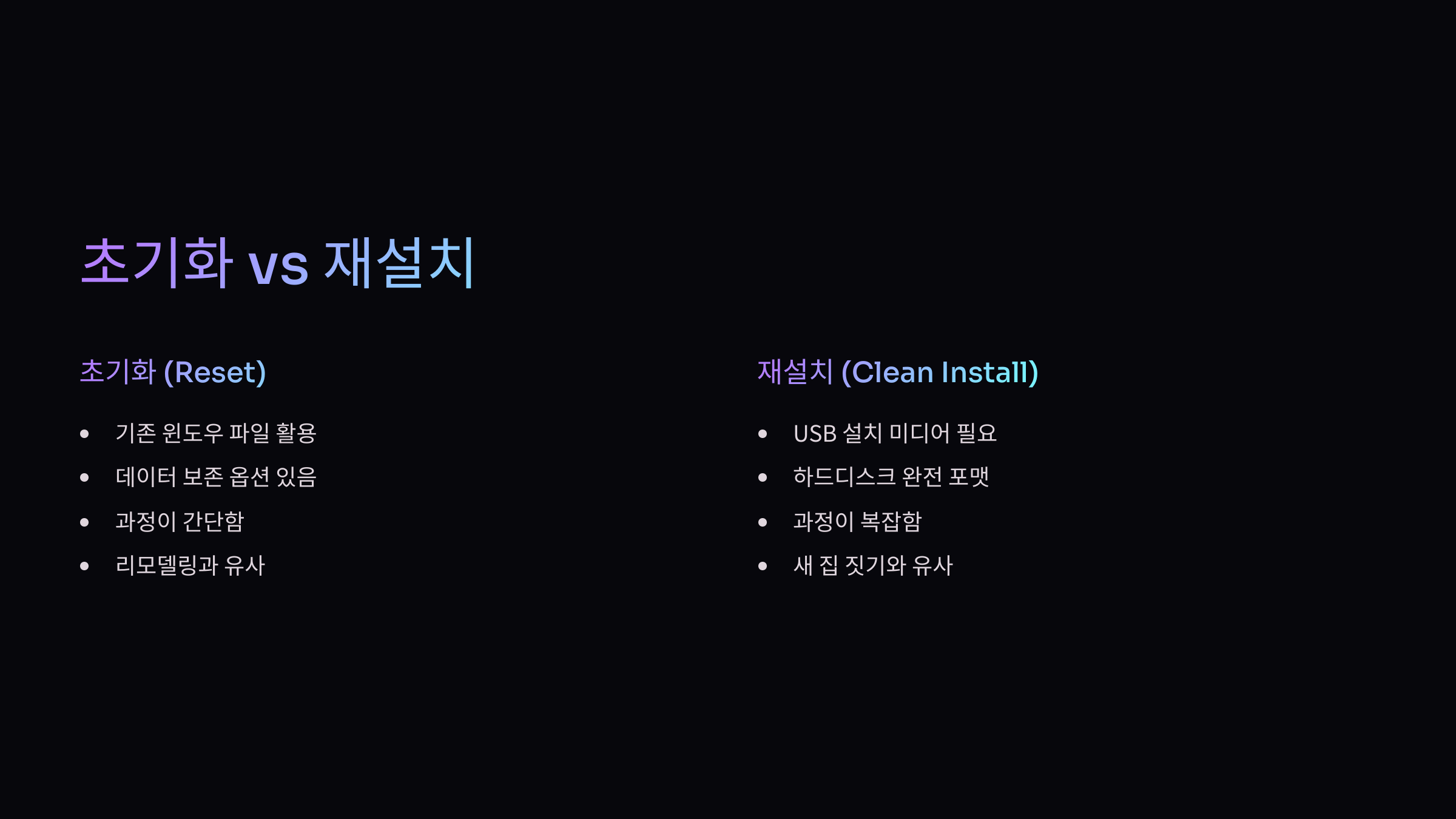 초기화-재설치