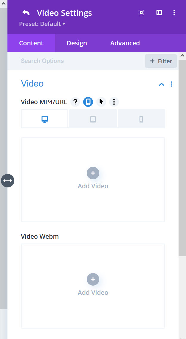 워드프레스 Divi 테마의 동영상 슬라이더 - 반응형 설정