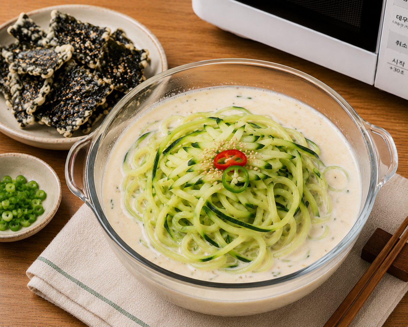 애호박 콩국수, 김부각