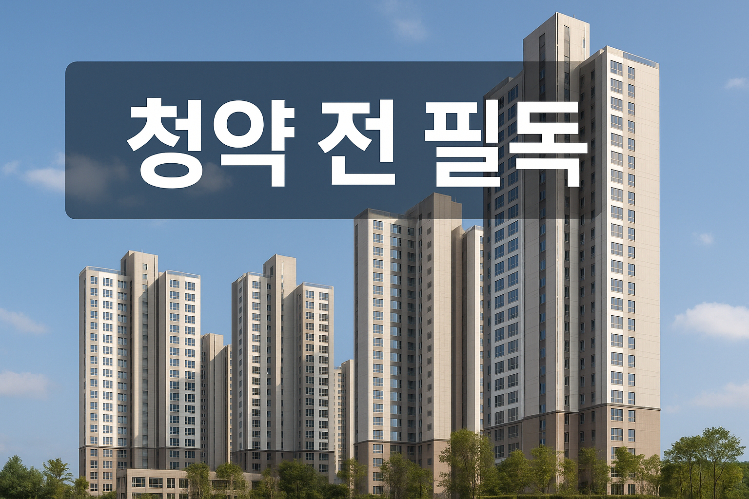 과천주암 청약 전 필독 사항