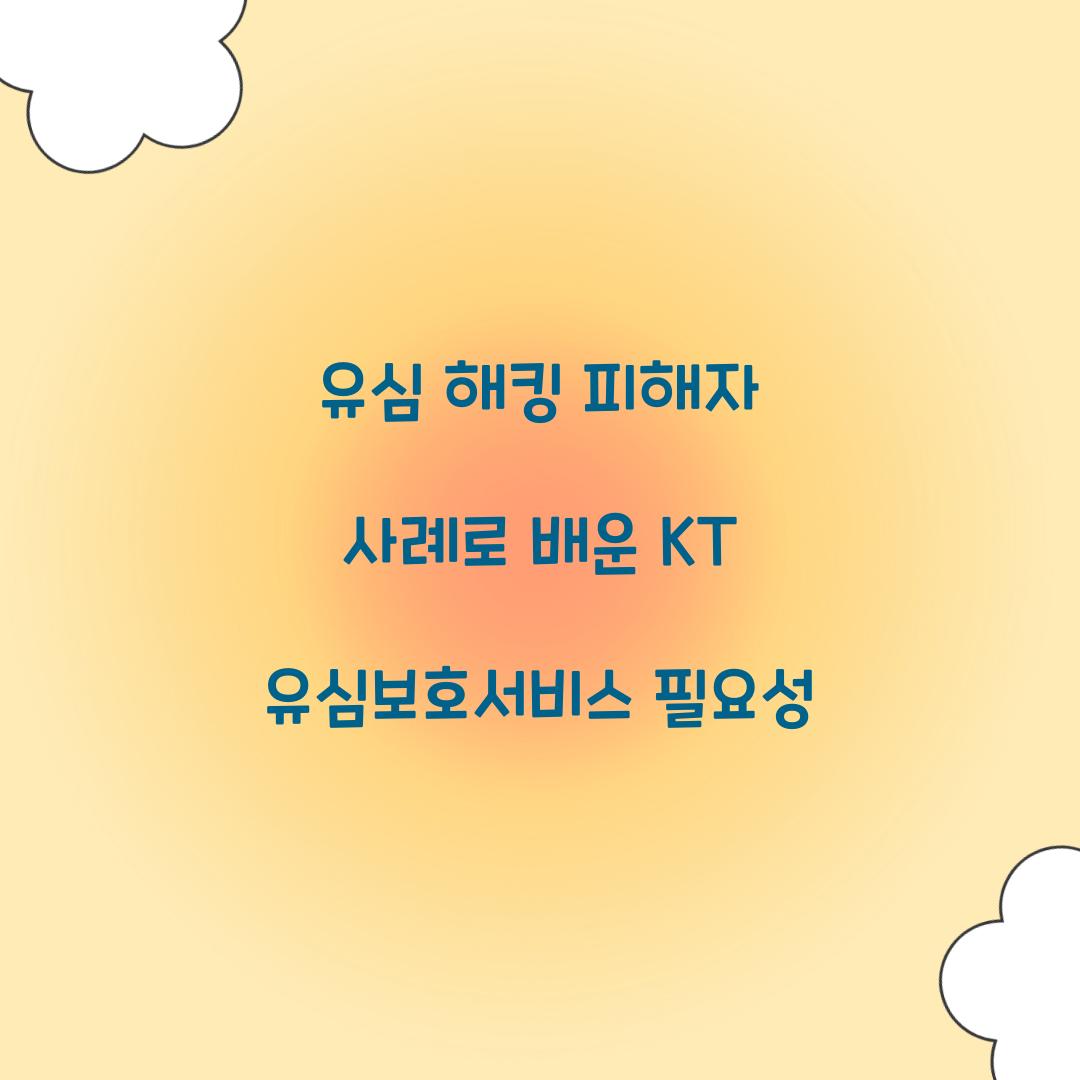 유심 해킹 피해자 사례로 배우는 KT 유심보호서비스 중요성