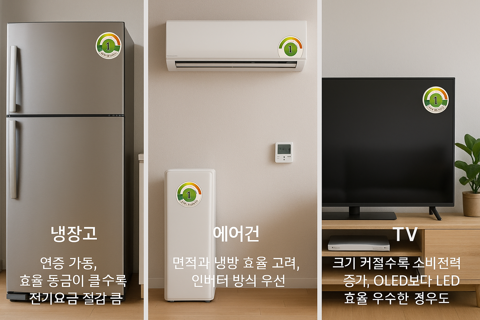 환금액보다 연간 전기요금 절감효과 큰 가전으로 보기