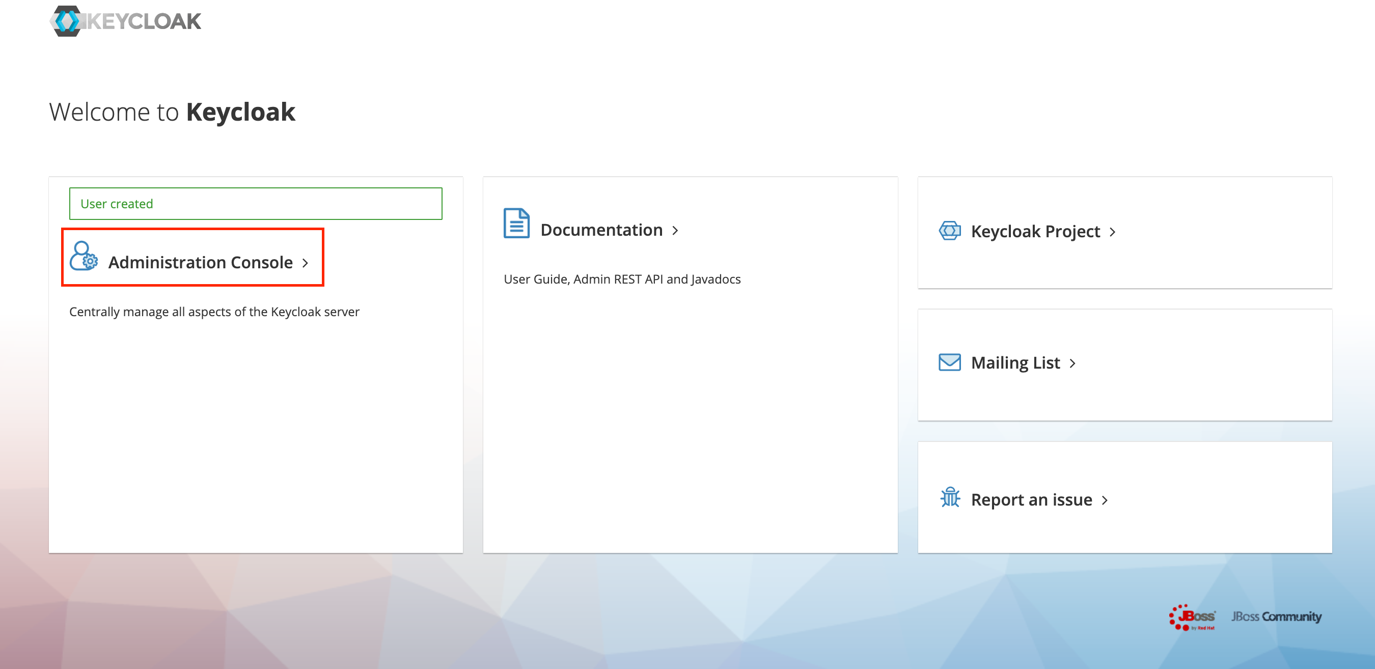 Keycloak Admin 로그인
