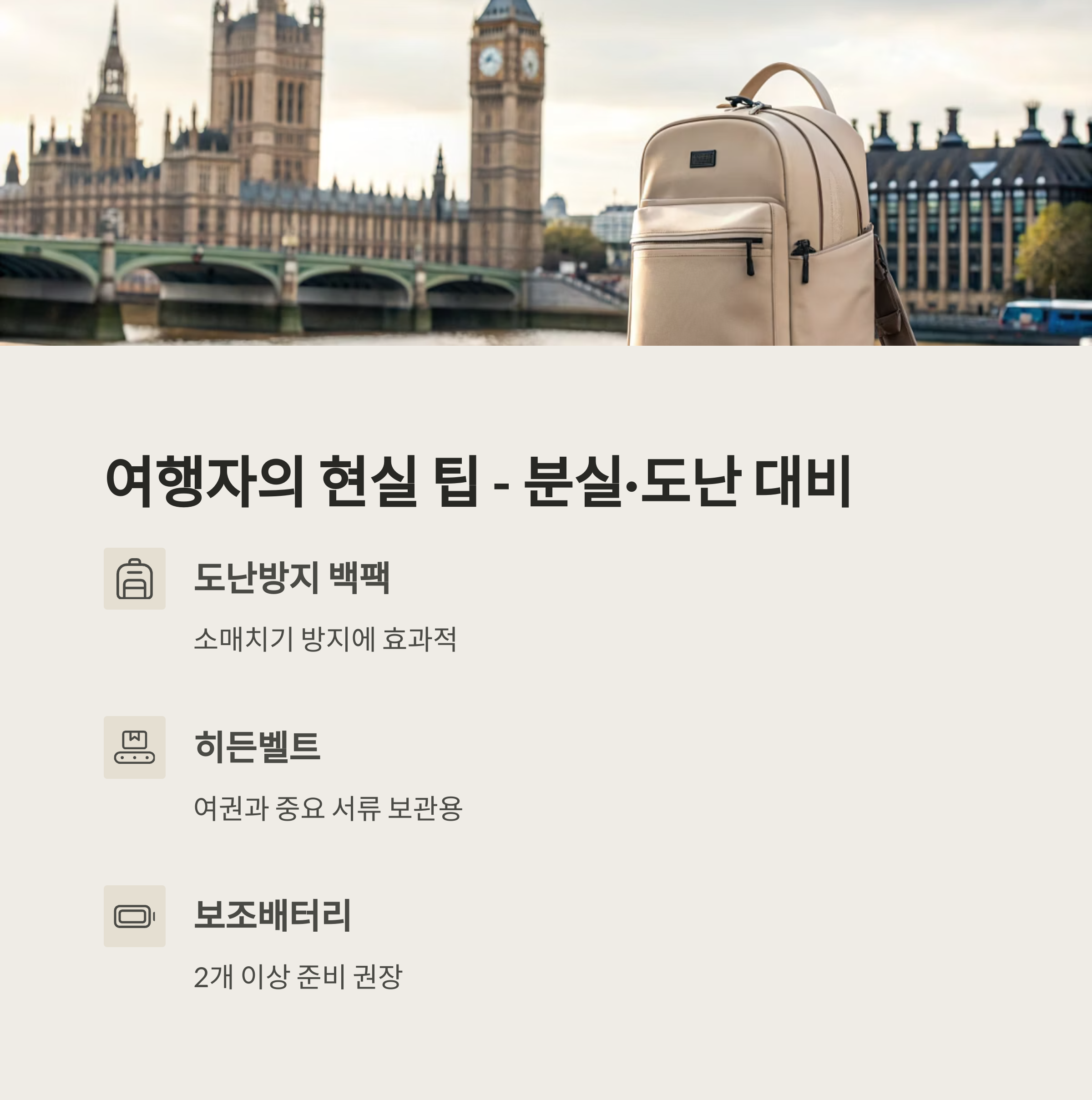 여행자의 현실 팁