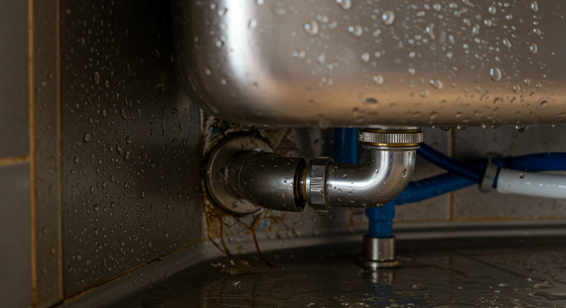 배관 주변이 항상 젖어 있다면 누수를 의심